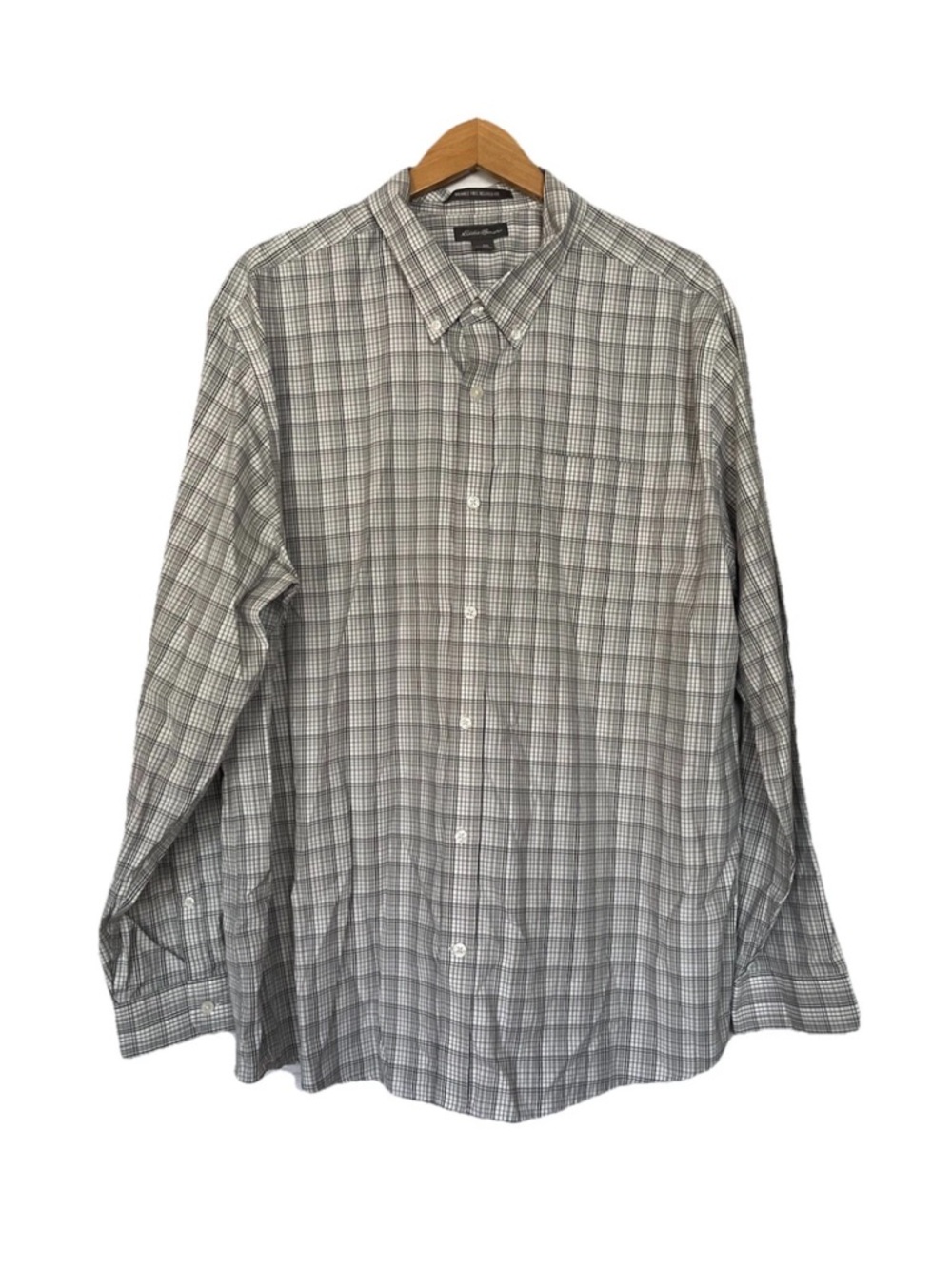 Eddie Bauer Button Down Shirt Wrinkle Free Relaxed Fit Checkered Men’s 2XL